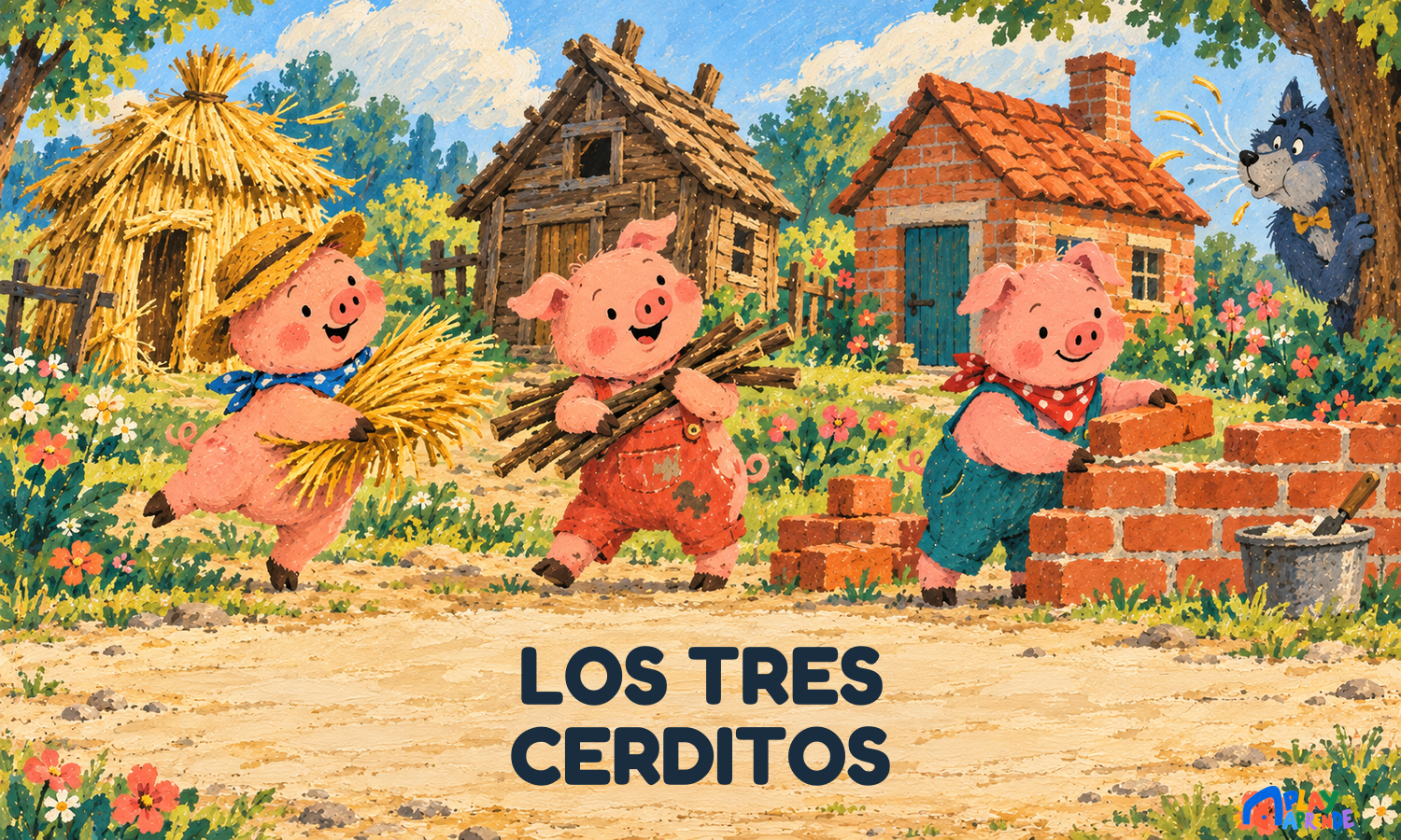 Cover art for Los tres cerditos